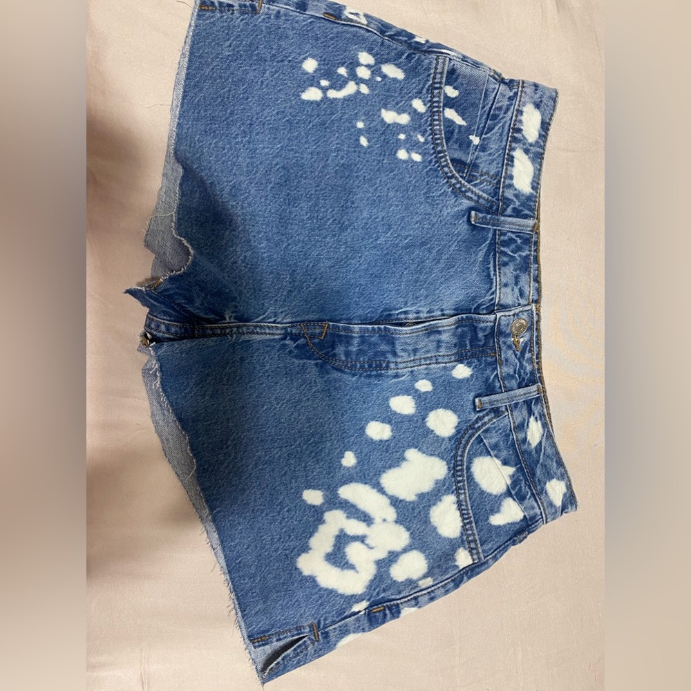 Bleached jean shorts